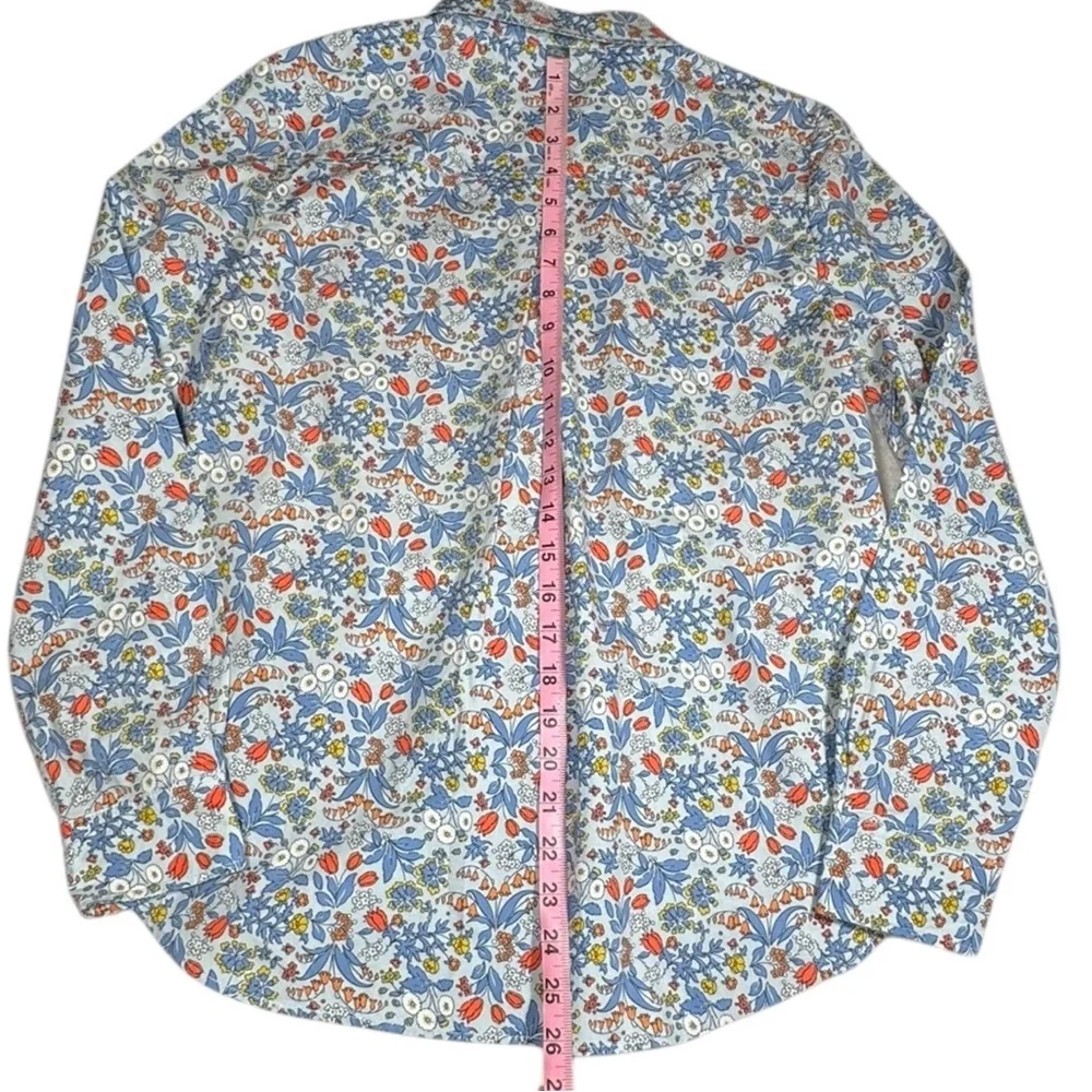 Boden Woman’s Blue Floral Button Down Shirt Size 6R - Picture 5 of 16